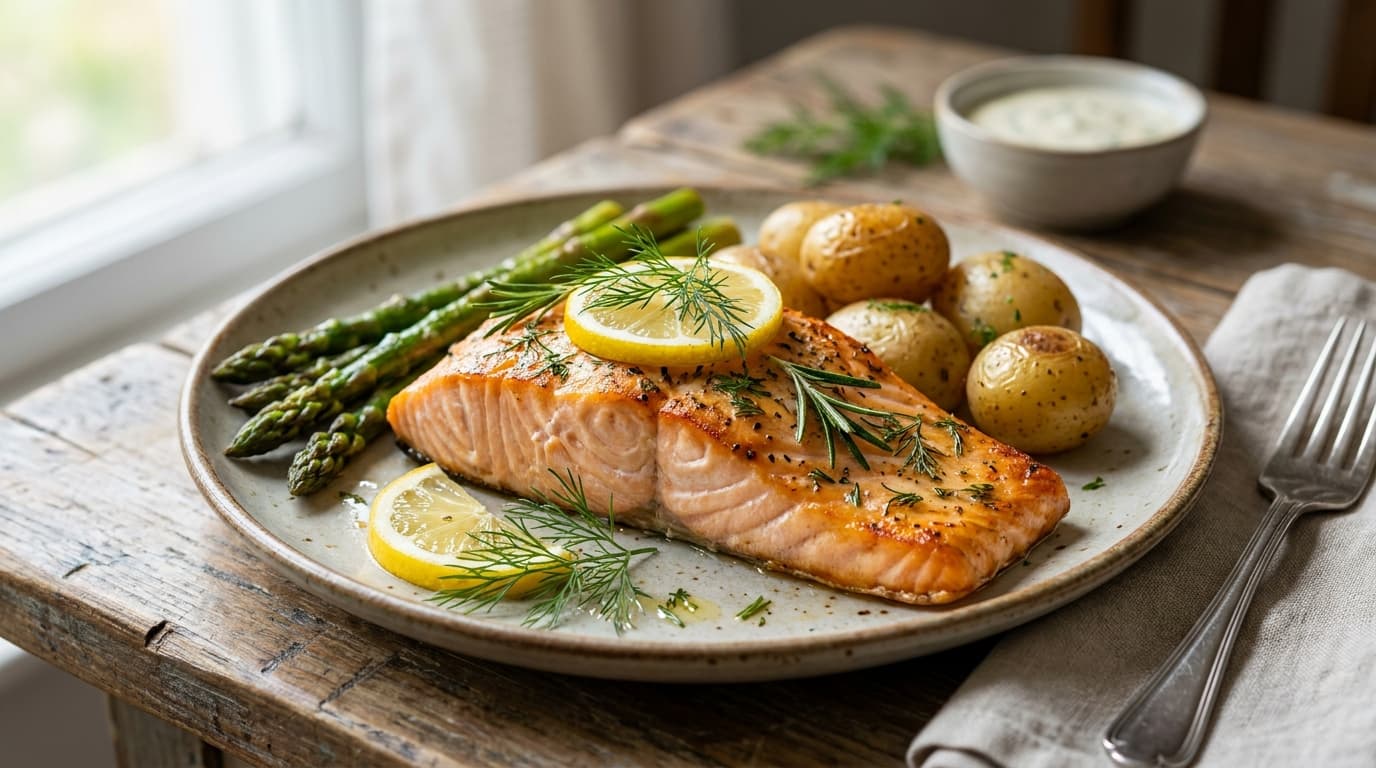 Baked Salmon with Lemon and Herbs