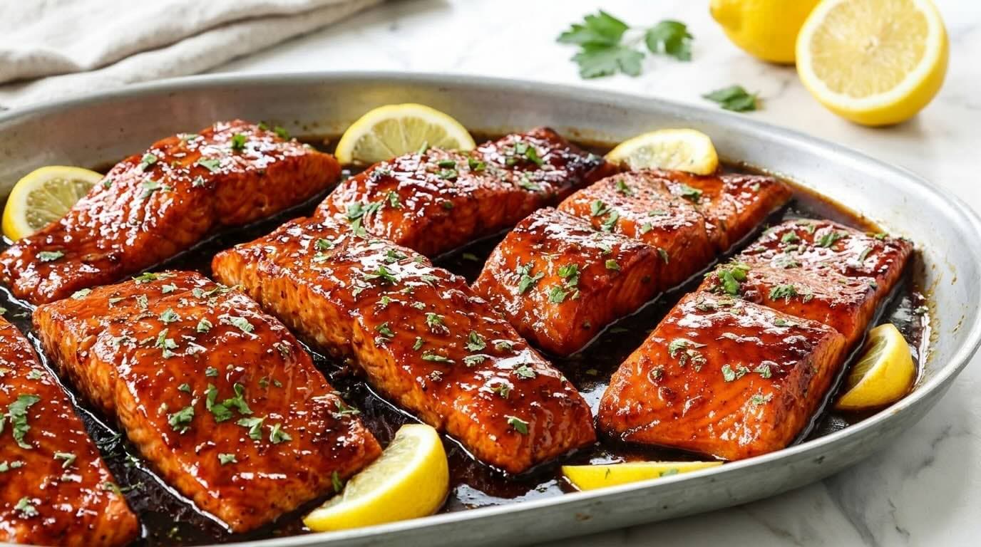 Salmone al Miele e Aglio