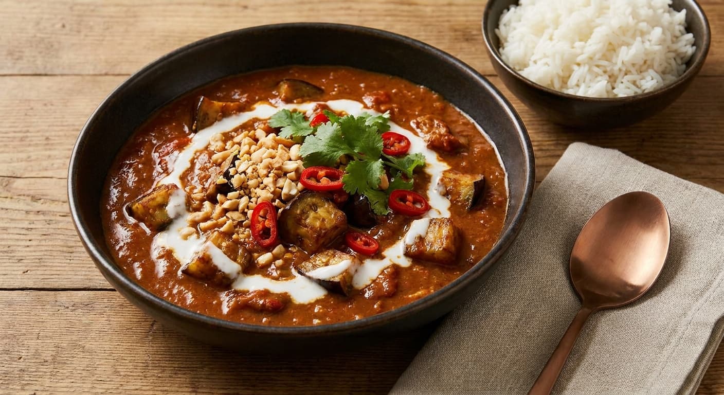 Aubergine & Tomato Satay Curry