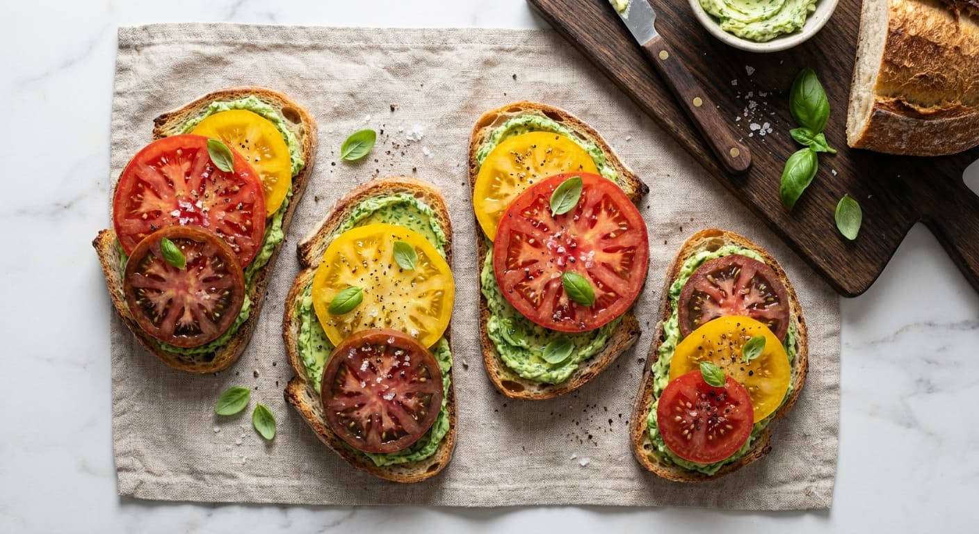 Basil Butter Tomato Toast