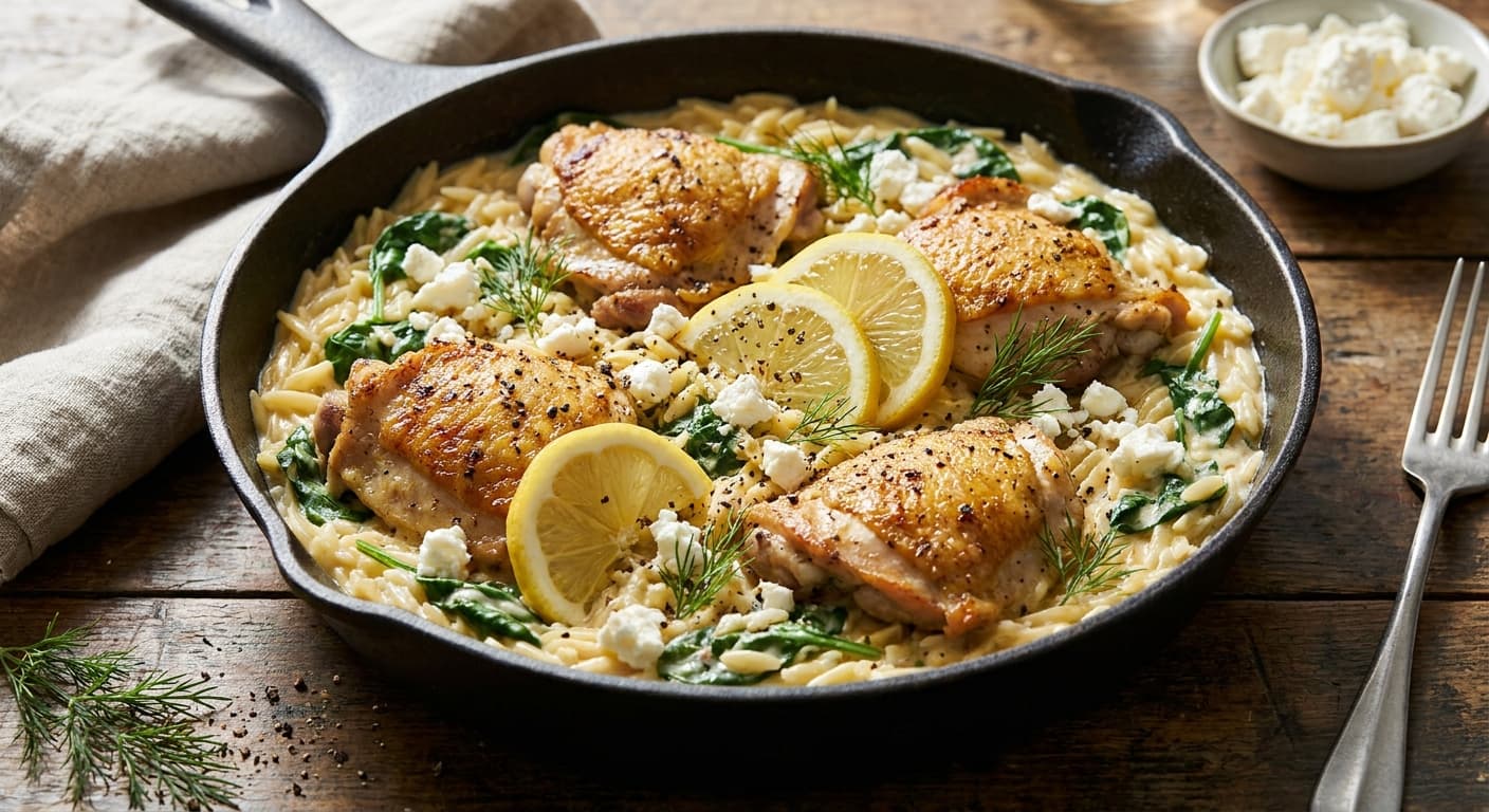 Lemon Chicken Orzo with Fresh Herbs