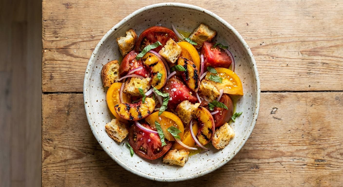 Peach and Tomato Panzanella