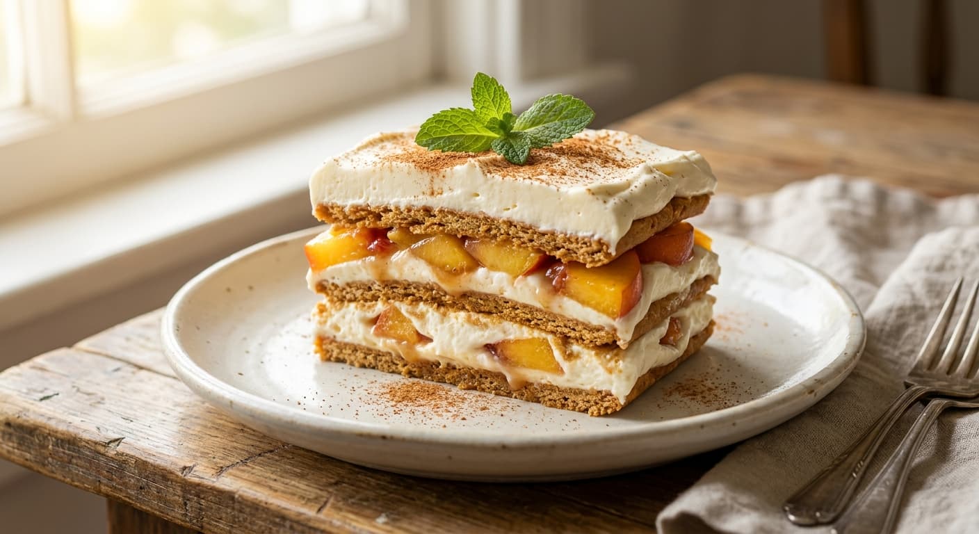 Peaches and Cream Icebox Cake