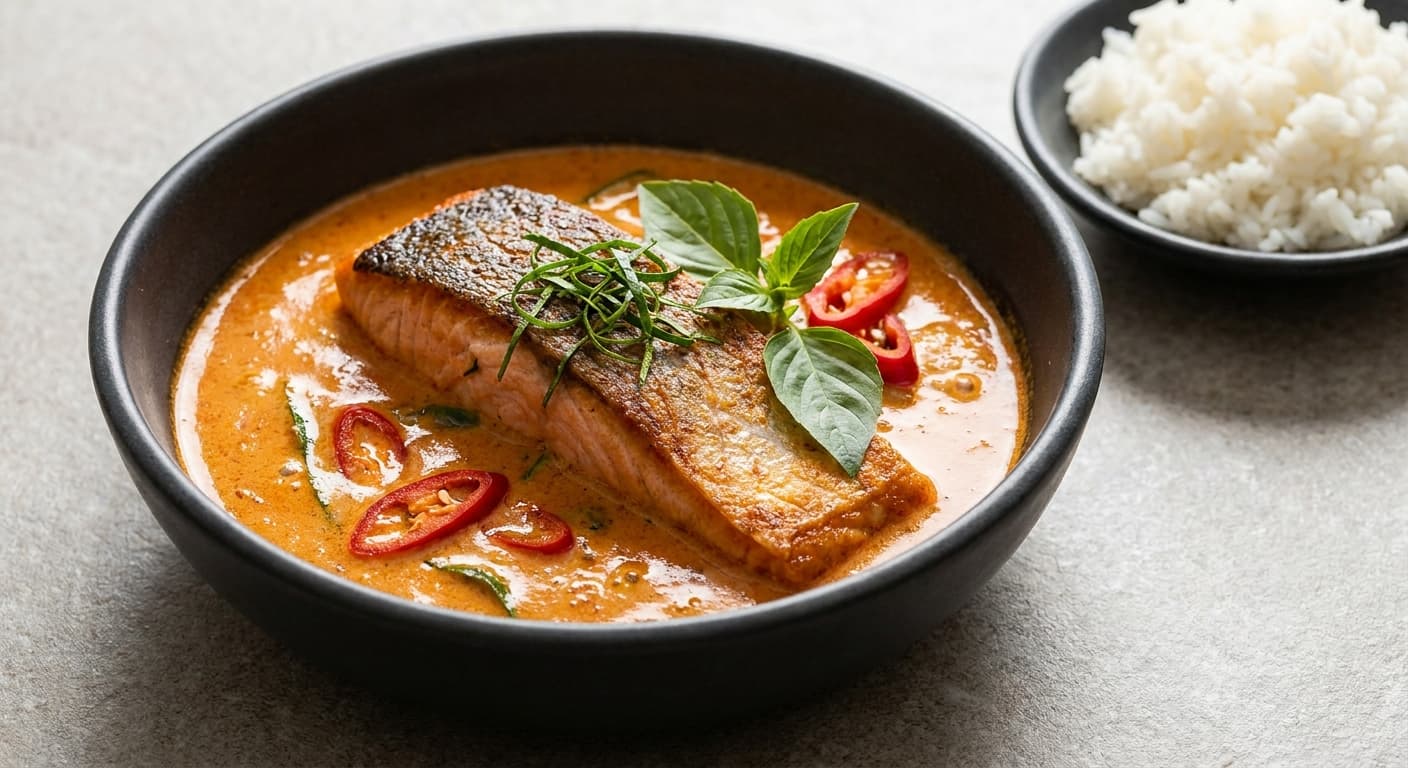Thai Salmon Red Curry (Gaeng Phet Pla)